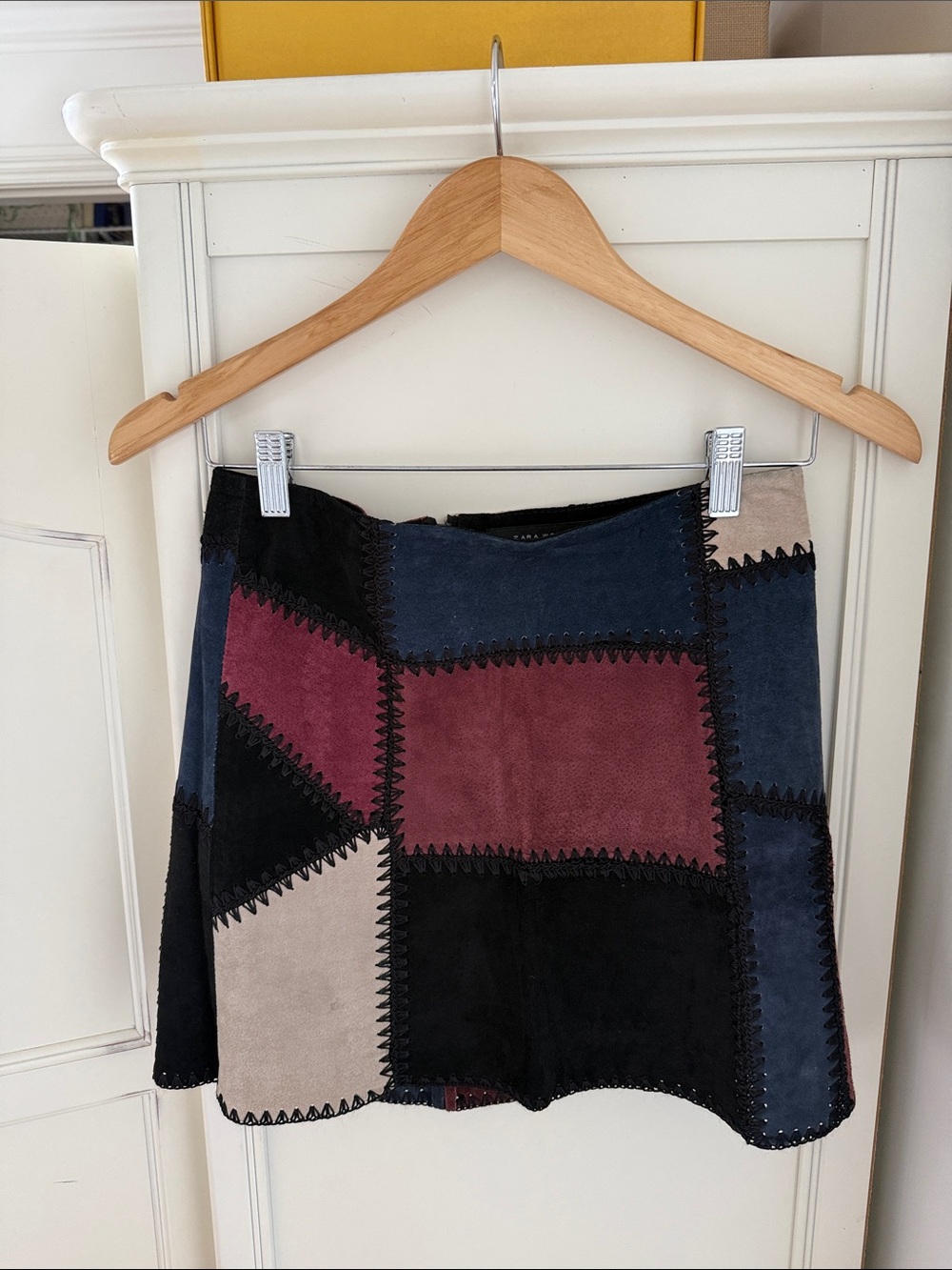 Zara Patchwork Suede Mini Skirt - Multi